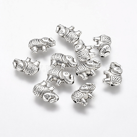 Perline in lega di zinco di stile tibetano X-TIBEB-S037-46-1