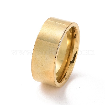 201 anillo liso de acero inoxidable para mujer RJEW-I089-34B-G-1