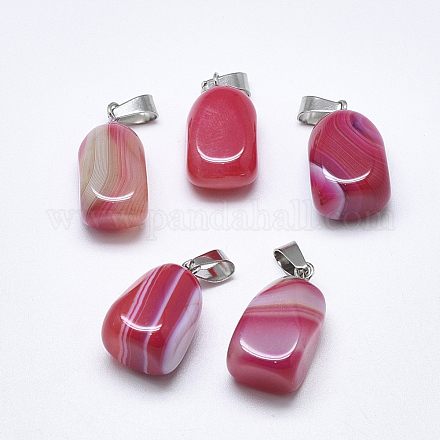 Natural Banded Agate/Striped Agate Pendants G-T122-20A-1