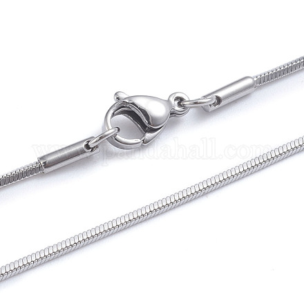 304 collares de cadena de serpiente cuadrada de acero inoxidable NJEW-L173-005-P-1