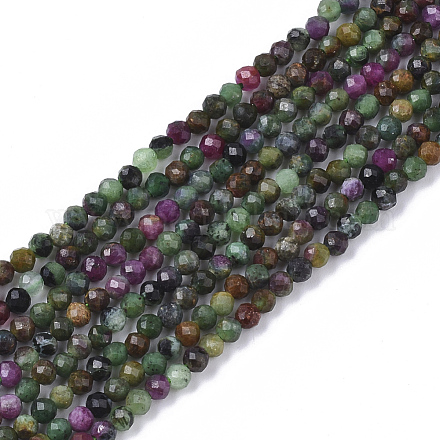 Rubis naturel perles zoisite brins G-S361-2mm-003-1