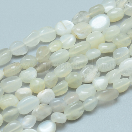 Brins de perles de pierre de lune grise naturelle G-D0002-B42-1