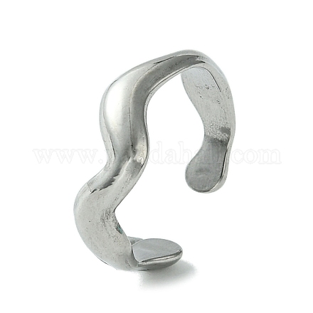 304 anello a polsino aperto in acciaio inossidabile RJEW-L110-022P-1