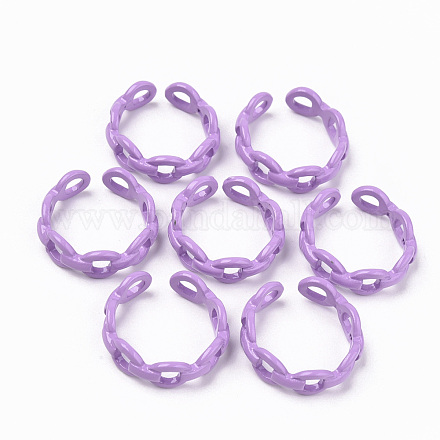 Spray Painted Alloy Cuff Rings RJEW-T011-17-RS-1