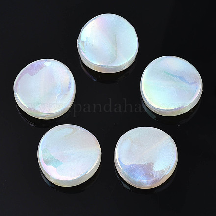 Perlas de acrílico chapadas en arco iris iridiscentes PACR-S221-003-1