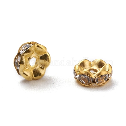 Iron Rhinestone Spacer Beads X-RB-A007-6MM-G-1