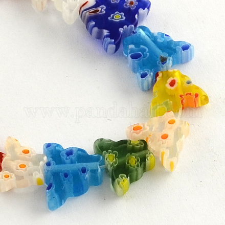 Butterfly Handmade Millefiori Glass Beads Strands LK-R004-32-1