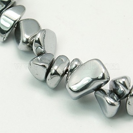 Chapelets de perles en hématite synthétique sans magnétiques G-E077-1-1