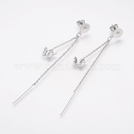 304 Stainless Steel Stud Earring Findings EJEW-P127-01P-1
