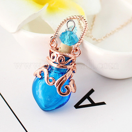 Wholesale Lampwork Perfume Bottle Pendant Necklace - Pandahall.com