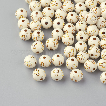Perles acryliques plaquées PACR-Q113-02-1