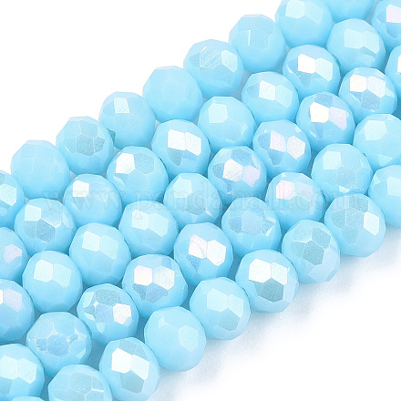 Chapelets de perles en verre électroplaqué EGLA-A034-P6mm-B14-1
