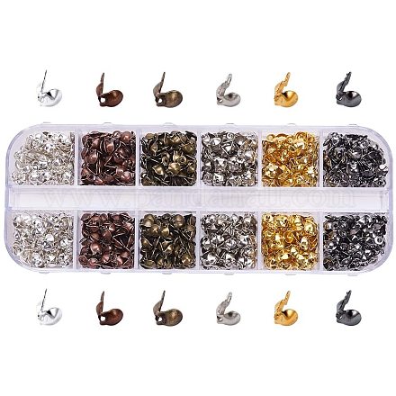 Pandahall Elite ca. 600 Stück 6 Farbe Perlen Spitzen Knotenabdeckungen IFIN-PH0024-17-1