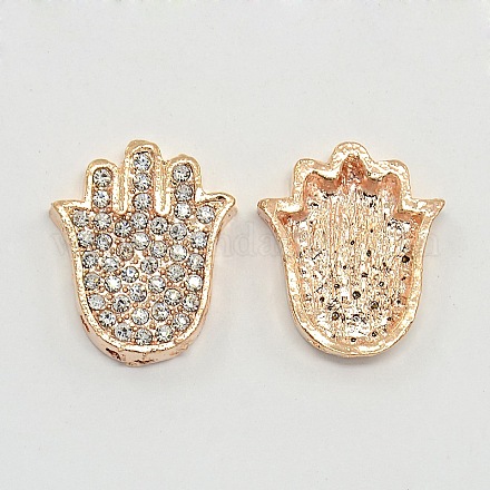 Rose Gold Alloy Middle East Rhinestone Palm Beads X-RB-H133-2-1