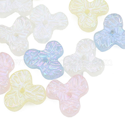 Perlas de acrílico chapadas en arco iris iridiscentes OACR-N010-060-1