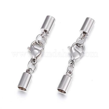 304 Stainless Steel Lobster Claw Clasps STAS-P146-A11-3.2mm-1