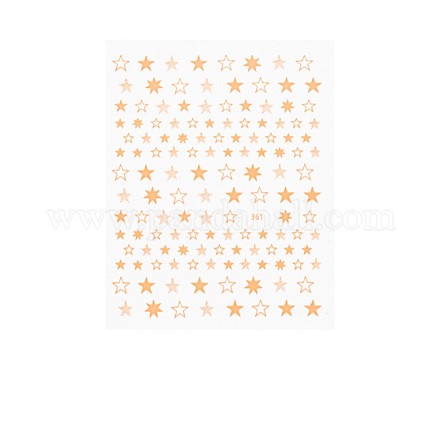 ネイルステッカーデカール  自己接着  ネイルチップの装飾用  スター  オレンジ  10.1x7.9x0.04cm MRMJ-S057-001E-1