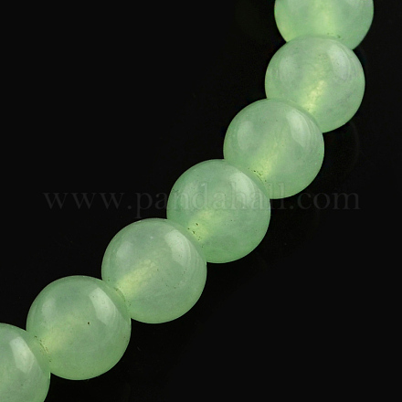Granos redondos de cuentas de jade natural teñido G-Q937-4mm-09-1