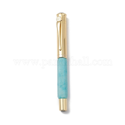 Bolígrafos de latón de cuarzo natural teñido AJEW-M209-04G-1