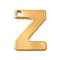 304 Stainless Steel Charms, Letter Charms, Ion Plating(IP), Real 18K Gold Plated, Letter Z, 11x8.5x0.8mm, Hole: 1.2mm
