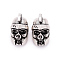 Brass Beads, Skull Helmet Beads, Antique Silver, 19.5x11.5x13.5mm, Hole: 5mm