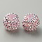 Stripe Pattern Resin Rhinestone Beads, Round, for DIY Jewelry, Keychains and Beadable Pens, Light Rose, 19.5~20x17.5mm, Hole: 2.8mm