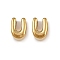 304 Stainless Steel Charms, Letter, Ion Plating(IP), Real 18K Gold Plated , Letter U, 7.5x5.5x3.5mm, Hole: 1.8mm
