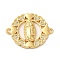 Religion Brass Pave Clear Cubic Zirconia Connector Charms, Virgin Mary Links, Real 16K Gold Plated, Flat Round, 19.5x24.5x3mm, Hole: 1.5mm
