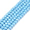 Electroplate Glass Beads Strands, Opaque Solid Color, AB Color Plated, Faceted, Rondelle, Light Sky Blue, 4x3mm, Hole: 0.4mm, about 110~115pcs/strand, 39~40cm