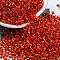 Glass Seed Beads, Silver Lined, Cylinder, Red, 2.5x1.6mm, Hole: 1mm, about 1310pcs/10g