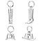8Pcs 2 Styles West Cowboy Boot & Hat Rack Plating Brass Charms, with Jump Ring, Long-Lasting Plated, Cadmium Free & Lead Free, Platinum, 6.5~13x9~12x3.5~8mm, Hole: 3mm, 4pcs/style