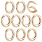 10Pcs Brass Spring Gate Rings, Oval, Golden, 14x11mm