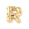 Brass Micro Pave Clear Cubic Zirconia Pendant, Letter A~Z, Letter R, 22x19x6mm, Hole: 4mm