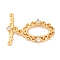Brass Micro Pave Clear Cubic Zirconia Toggle Clasps, Long-Lasting Plated, Oval, Real 18K Gold Plated, 21x15x2.5mm, Hole: 1.8mm, bar: 6.5x20x2.5mm, hole: 1.8mm