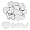 30Pcs 3 Styles 304 Stainless Steel Cabochon Connector Settings, Plain Edge Bezel Cups, Butterfly & Bowknot & Heart, Stainless Steel Color, Box: 7.4x7.2x1.7cm