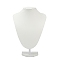 MDF Covered with PU Leather Bust Shaped Necklace Display Stands, White, 15x21x30cm