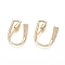 Brass Micro Pave Cubic Zirconia Screw Carabiner Lock Charms, for Necklaces Making, Long-Lasting Plated, Letter, Golden, Clear, Letter.U, 33x25x3.5mm