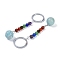 Gemstone Keychain, with Iron Rings, 95~96mm