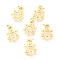 Alloy Charms, Long-Lasting Plated, with Jump Ring, Pentacle, Real 18K Gold Plated, 13x9x1.6mm, Hole: 2.5mm