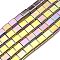 Electroplated Non-magnetic Synthetic Hematite Beads Strands, Square, 2-Hole, Colorful, 6x6x3mm, Hole: 1.2mm, about 69pcs/strand, 15.55 inch(39.5cm)