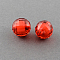 Transparent Acrylic Beads, Bead in Bead, Faceted, Round, FireBrick, 10mm, Hole: 2mm, about 1040pcs/500g