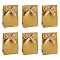 Paper Packing Bags with Bowknot, Rectangle, Tan, 10.5x7.5x0.3cm, Open: 10.5x7.5x4.1cm