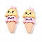 Opaque Resin Cabochons, Ice Cream, Yellow, 24x11.5x6mm