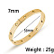 Hollow Star Stainless Steel Bangles, Simple and Stylish, Golden, Inner Diameter: 2-1/4 inch(5.8cm)