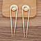 Alloy Hair Forks Findings, Light Gold, 97x24mm