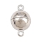 Brass Magnetic Clasp, Round, Rack Plating, Long-Lasting Plated, Lead Free & Cadmium Free, Platinum, 19.5x12x12mm, Hole: 2mm