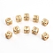 Brass Micro Pave Clear Cubic Zirconia Beads, Cube with Number, Golden, 8.5x8.5x8.5mm, Hole: 3.5mm
