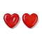 Handmade Lampwork Beads, Heart, Red, 19~19.5x20x6.5~7mm, Hole: 1.6mm