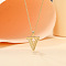 Alloy Textured Initial Pendant Necklaces, Golden, Letter V, 18.31 inch(46.5cm)