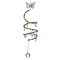 Butterfly Brass & 304 Stainless Steel Hanging Suncatchers, with Glass Pendants and Beads, Stainless Steel Color, 330mm, Hole: 8mm